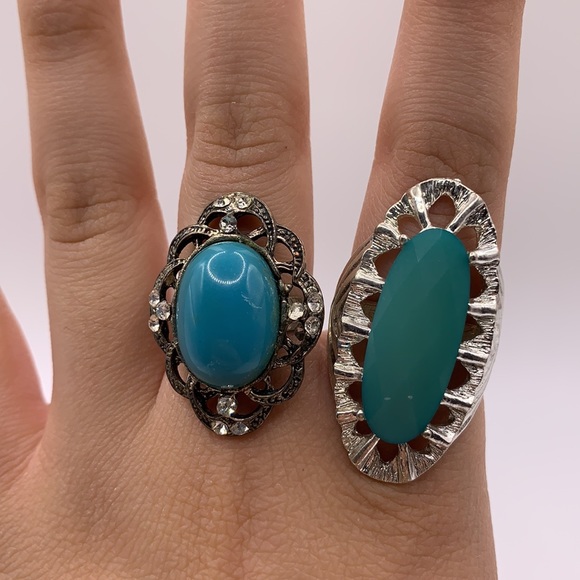 Assorted Ring Lot & Red Flower Earrings - Picture 9 of 12